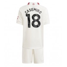 Manchester United Casemiro #18 Tredjedraktsett Barn 2023-24 Kortermet (+ korte bukser)